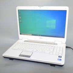 大容量HDD-500GB Wi-Fi有 ホワイト ノートパソコン 15.6型 富士通 AH550/5A 中古良品 Core i5 4GB DVDマルチ 無線 Windows10 Office