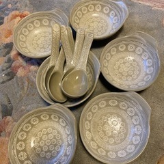 日本製銀峯社お鍋の取り皿とレンゲセット