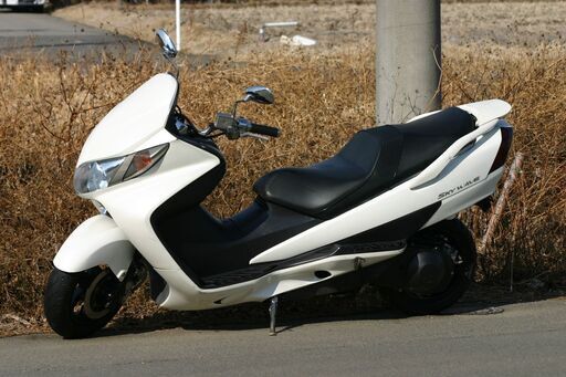 自賠責保険付-埼玉発123】SUZUKIスカイウェイブ250SS白 マフラー/スーパートラップ 17003Km
