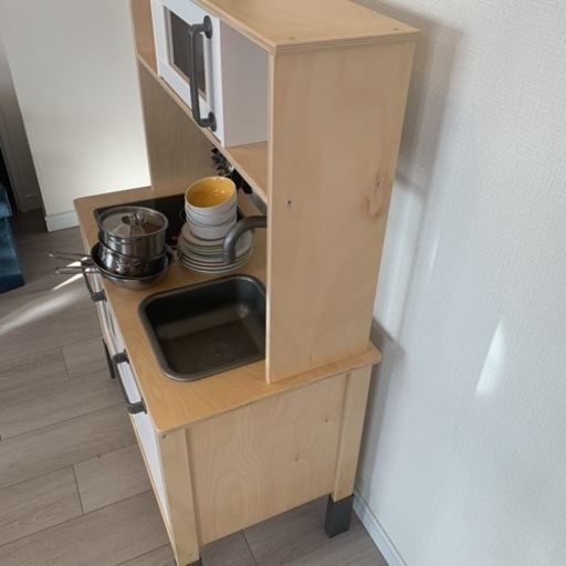 【取りに来てくれる方】IKEA おままごとキッチン　鍋と食器付き