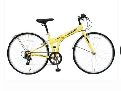 折りたたみクロスバイク【イエロー】