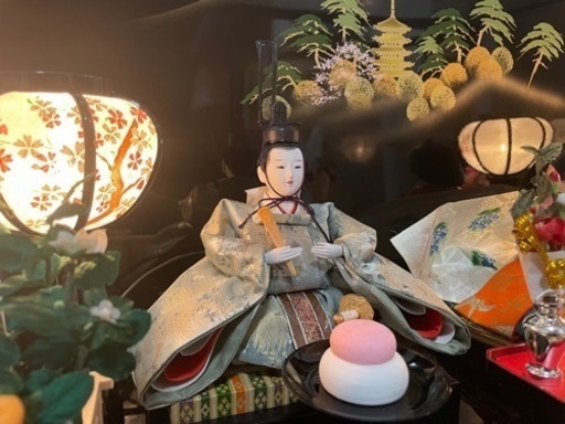 光宮作　雛人形　ガラスケース入