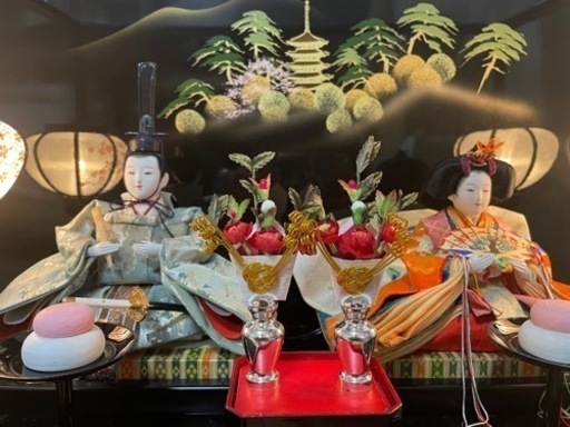 光宮作　雛人形　ガラスケース入