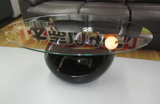 R303 IDC大塚購入 トップガラスリビングテーブル、幅110cm 美品