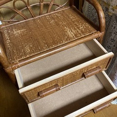 ☆お値引き☆昔懐かしい籐製☆レトロ収納タンス☆自宅保管品の画像