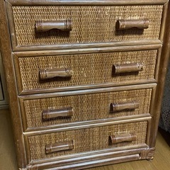 ☆お値引き☆昔懐かしい籐製☆レトロ収納タンス☆自宅保管品の画像