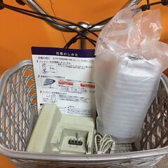 《レンタサイクル店使用　自転車整備士整備済み！》NO１１２ 中古車　26インチ　Panasonic　電動アシスト車　シルバー　バッテリー新品8.9hの画像