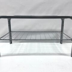 お買い得！ガラステーブル スチール枠 ローテーブル 幅73×奥行43×高さ39cm 座卓 机  1人暮らし 新生活 センターテーブル Cの画像