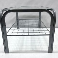 お買い得！ガラステーブル スチール枠 ローテーブル 幅73×奥行43×高さ39cm 座卓 机  1人暮らし 新生活 センターテーブル Cの画像