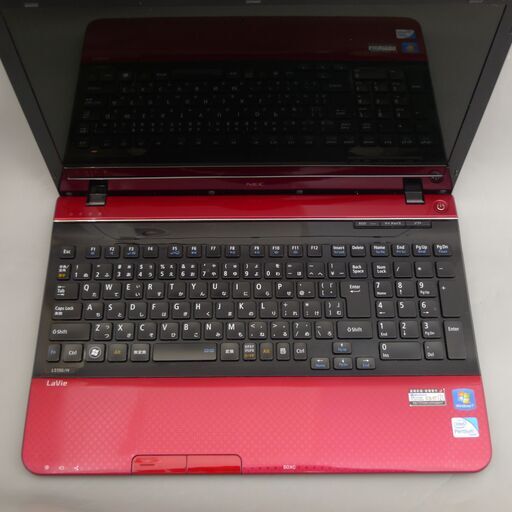 新品高速SSD Wi-Fi有 レッド ノートパソコン 15.6型 NEC PC-LS150HS6R 中古良品 Pentium 4GB DVDRW 無線 webカメラ Win10 Office