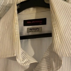 ワイシャツ　メンズ　青ストライプの画像