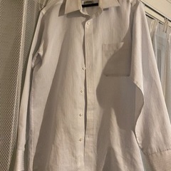 ワイシャツ　メンズ　青ストライプ