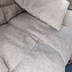 二人用　リクライニングソファ クッション2個付きの画像