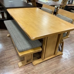 C1*230[ご来店頂ける方限定]和風ベンチダイニング4点セット