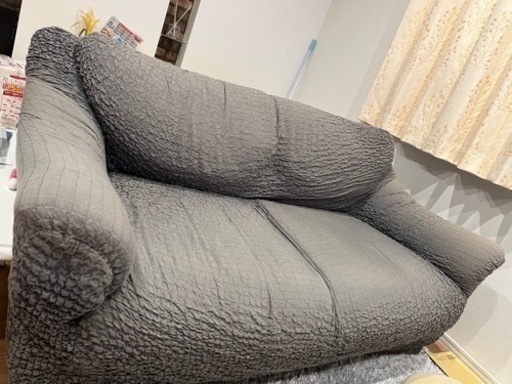 2人掛けソファ　カバー付
