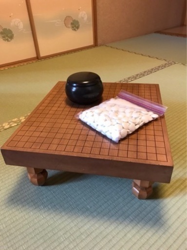 囲碁　無垢　一枚板　囲碁セット　脚付き