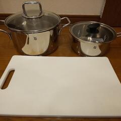 WMF 20cm両手鍋&16cm片手鍋セット  IH&直火 おまけ付き