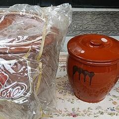 【格安未使用品】常滑焼　久松窯　蓋付丸壷　特大10号　梅干壺　漬...