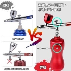 【新品未使用】充電式 エアブラシ 口径0.3mm ダブルアクション 塗料 エア調整可能 オートスイッチ ハンドピース コンプレッサー 一体型 小型 軽量 プラモデル 絵画 ガンプラ 模型 塗装 ネイルアート  の画像