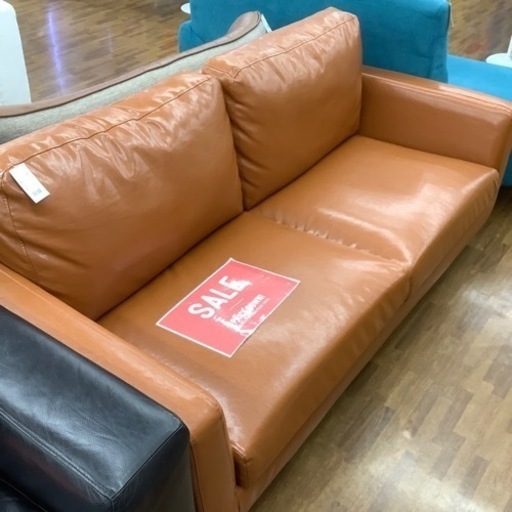 3人掛けソファー ブラウン 合皮