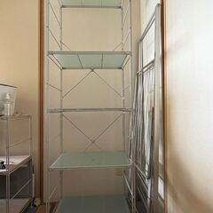 無印良品ユニットシェルフ（グレー56cm（大）ガラス棚）
