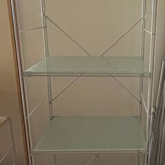 無印良品ユニットシェルフ（グレー56cm（大）ガラス棚）の画像