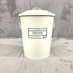 ダストボックス　缶　ホワイト　オシャレ　バケツ　スチール　小さいの画像