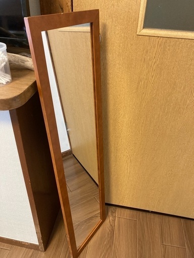 アンティーク　木枠　全身鏡
