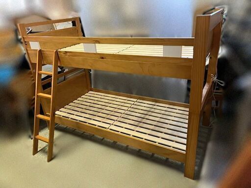 訳あり【倉庫保管】ニトリ 2段ベッド ソラ LBR/WH 中古