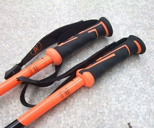 【売約済】ROSSIGNOL 120cm スキーポール Tactic Alu Safety オレンジ×ブラック ストック ロシニョール ☆ 札幌市 北区 屯田
