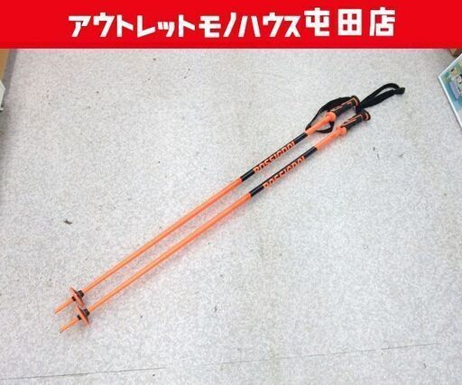 【売約済】ROSSIGNOL 120cm スキーポール Tactic Alu Safety オレンジ×ブラック ストック ロシニョール ☆ 札幌市 北区 屯田