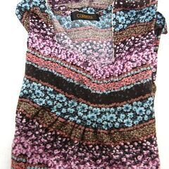 ブティック購入 レディース トップス カットソー Tシャツ 3枚まとめ  花柄 + 無地 M-Lサイズ■管理番号L25848SSA-220220-30の画像