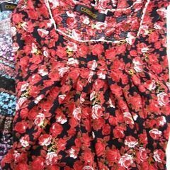 ブティック購入 レディース トップス カットソー Tシャツ 3枚まとめ  花柄 + 無地 M-Lサイズ■管理番号L25848SSA-220220-30の画像