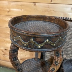 値下げ！　アジアン家具セット　バスケット棚　お盆の画像