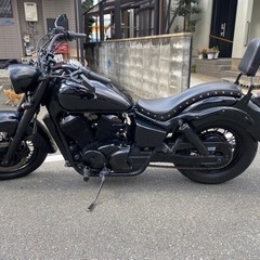 福岡発車検令和4年6月迄！乗って帰れます。ホンダ「シャドウ」ブラックペイントカスタム！全国配送可能　個人出品の画像