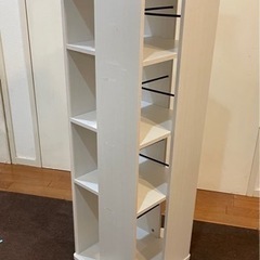 本棚　回転　ディスプレイ　白　文庫本　単行本など