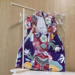新品　スタンド付き 被布コート 3歳　七五三　女の子　着物　紫　...