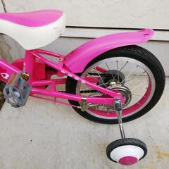 女の子　自転車　14インチ　ピンク　補助輪　子ども用　キッズ　子供　キッズバイク
幼稚園児　保育園児　対象の画像