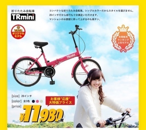 折りたたみ自転車 TR mini ブラック 折りたたみ自転車 【2019年購入美品】TR mini 折りたたみ自転車 グリーン