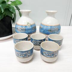 ■粉引魚紋酒器揃/未使用品■