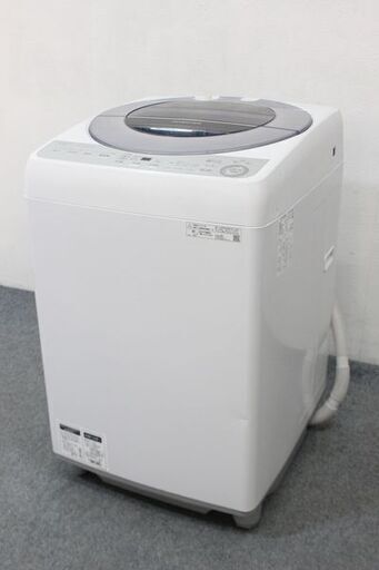 シャープ 洗濯8.0㎏/風乾燥4.0㎏ 穴なしステンレス槽 ES-GV8C-S シルバー系 2019年製 SHARP  中古家電 店頭引取歓迎 R5307)