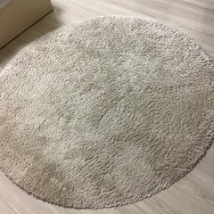 【受付再開!!明日まで500円!!】IKEAラグ　円形　ベージュ