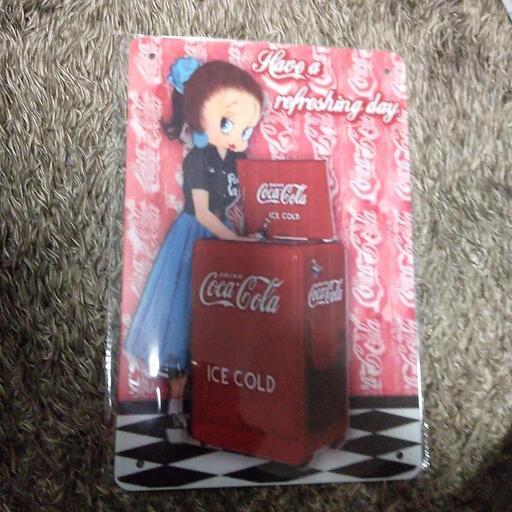 コカコーラのブリキの看板（新品未使用）