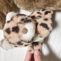 レトロ BIGクマのぬいぐるみ＋ヒョウのセットの画像