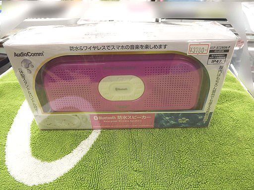 新品　Audio Comm Bluetooth 防水スピーカー ピンク　札幌　西岡店
