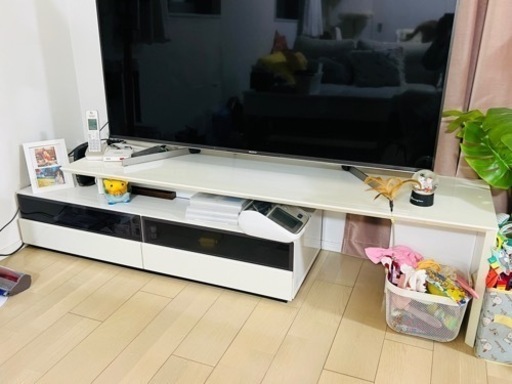 テレビボード、白ホワイト、伸縮式、おしゃれ