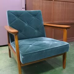 希少？ カリモク karimoku Kチェア 1P ソファ エメラルドグリーン グリーン