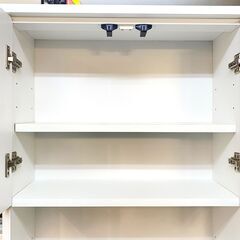 近隣送料無料★隈木工所 カップボード 鏡面仕上げ 幅60cm 食器棚 キッチンボード 白 ホワイト コンパクト 薄型★買取帝国 志木店