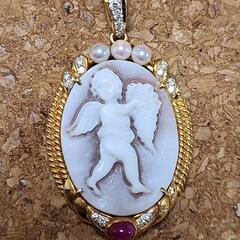 18K カメオのネックレストップ