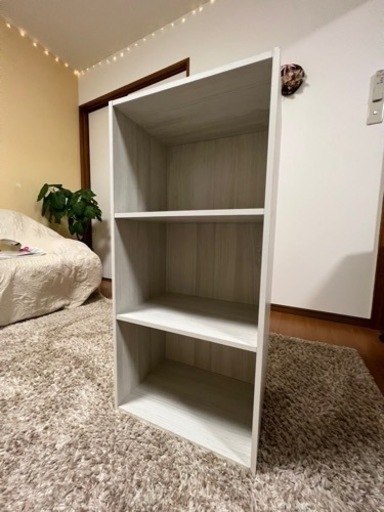 【引き取り先決定】中古品、カラーボックス、木目調、白色